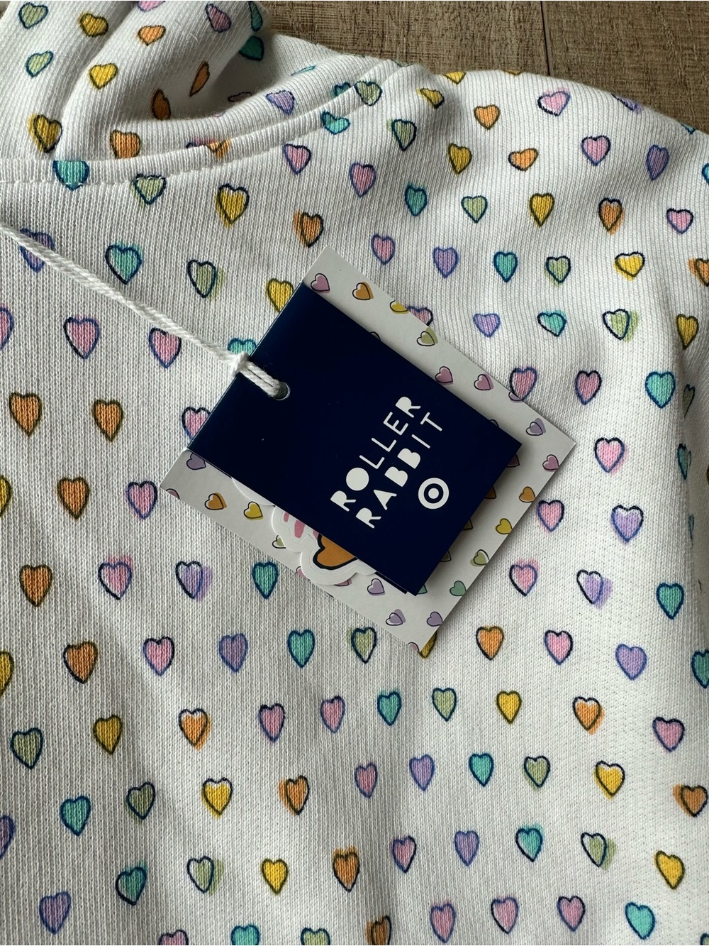 Roller Rabbit x Target White Hoodie with Multicolor Heart Print NWT Size medium - Picture 4 of 5